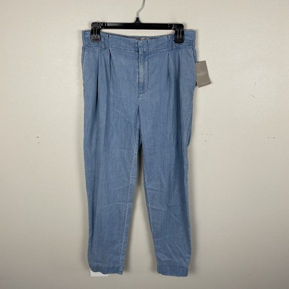 Anthropologie Pants - Anthropologie Cartnnier Womens Pants Size XS Chambray Pleated Straight Leg Pants